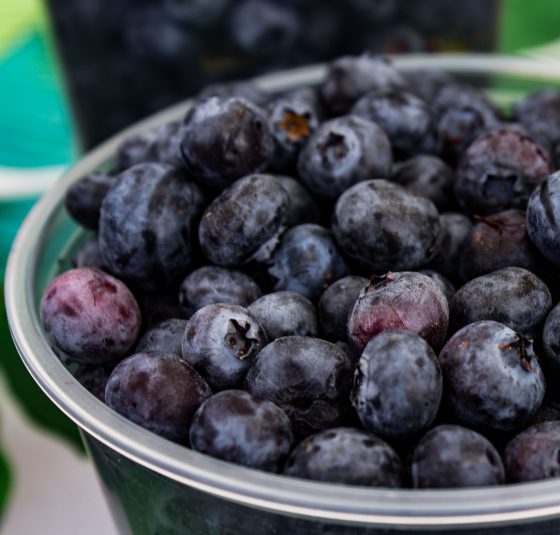 Blueberries from Rainbow Orchards at the Coastside Farmer's Market in Pacifica, CA. Dawn Page / CoastsideSlacking